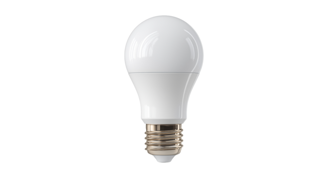 realistic led light bulb energy saving smart home idea concept isolated on transparent background, png