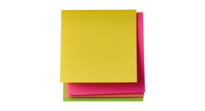 Sticky notes pad isolated on transparent background
