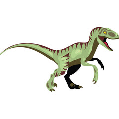 Pixel Art Paleontologist Dinosaur Reptile Prehistoric Creature in a Light Green Color Scheme with Red Stripes and Yellow Eyes on a Transparent Background