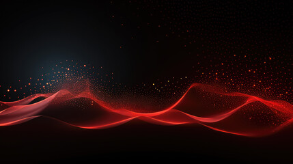 Glowing Red Data Waves – Futuristic AI Technology