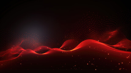 Glowing Red Data Waves – Futuristic AI Technology