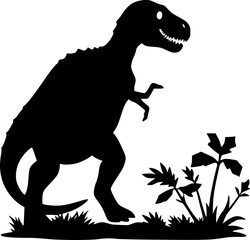 Dinosaur silhouette design for prehistoric and Jurassic themed artwork