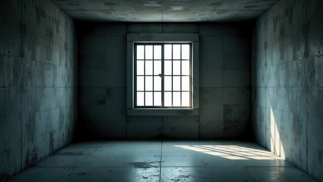 A simple room with a window and minimal decor