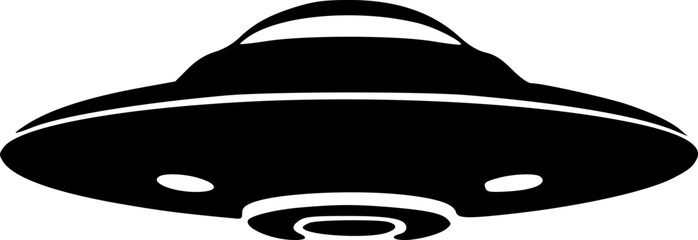 Minimalist UFO flying silhouette vector for futuristic and galaxy concept