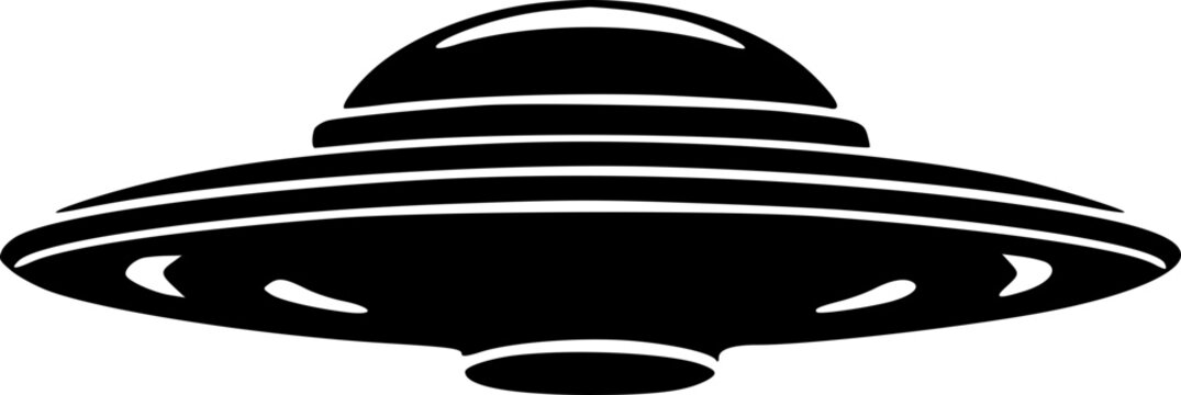 Alien UFO silhouette vector for technology and space adventure concept
