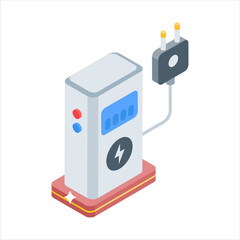 Get your hands on this amazing icon of charging station in isometric style