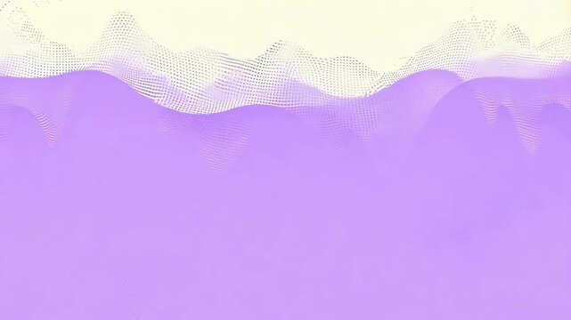 Minimalist pastel purple and cream background with a flowing wave border and halftone dots. Soft abstract elegant motion graphic loop.