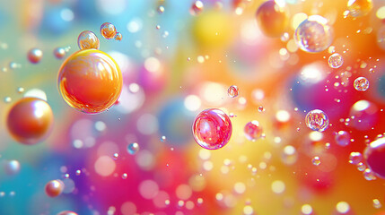 Abstract liquid background. Colorful textured bubble