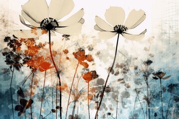 Wild flower art outdoors painting.