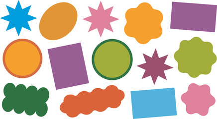 Fototapeta premium Collection of colorful geometric shapes and abstract forms