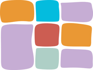 Abstract Composition of Rounded Rectangles in Different Colors