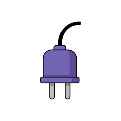 Obraz premium Illustration of a purple electrical plug for power supply