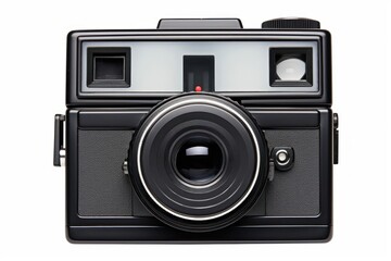 Instant camera black white background photographing.