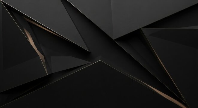 Dynamic geometric abstract with luxurious gold accents and deep shadows, perfect for modern design backgrounds and sophisticated branding