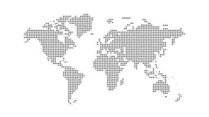 World Map Composed of White Rings on Black Background  Premium PNG Icon Set – Flat, Minimal & Transparent Icons for Any Project