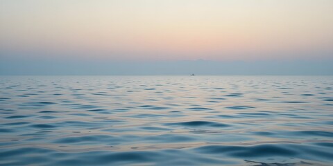 Tranquil Ocean Landscape at Dusk with Gentle Rippling Waves