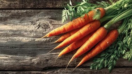 Fresh carrots on wooden table healthy organic vegetables concept