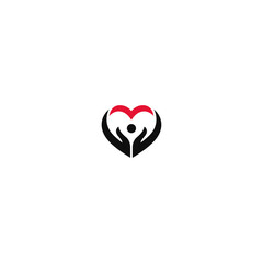 Care heart logo icon flat vector design