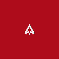 Letter A arrow logo icon flat vector design