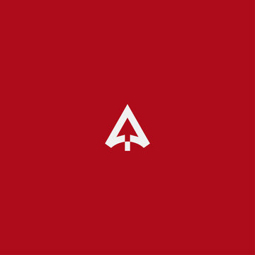 Letter A arrow logo icon flat vector design