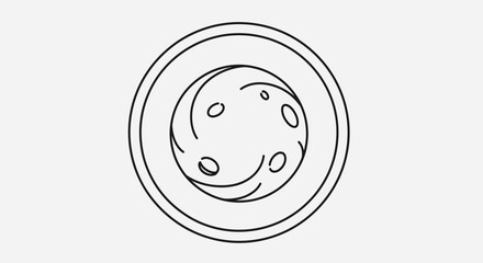 Stylized lunar surface in circular frame representing astronomy or space exploration symbolism