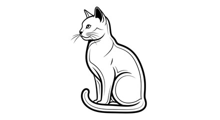 Elegant feline silhouette with a refined contour, creating an alluring minimalistic artistic piece