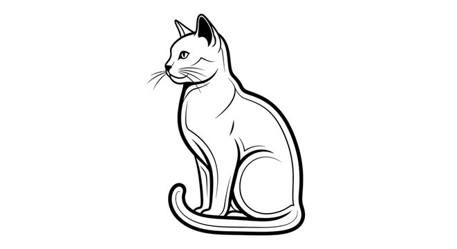 Elegant feline silhouette with a refined contour, creating an alluring minimalistic artistic piece