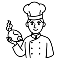 Chef decorating a cake with a piping bag