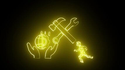 The key to business success is an innovative light bulb idea concept, symbolizing global communication and technology - Powered by Adobe