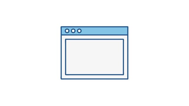Simple computer browser window icon on a White Background