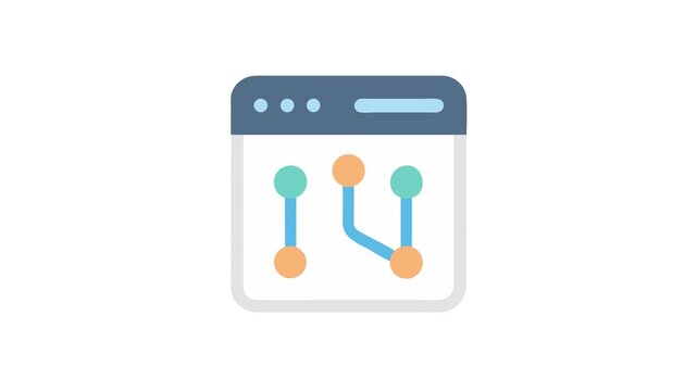 Abstract Workflow Diagram in Web Interface Illustrative Stock Image