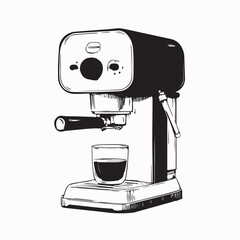 Coffee Machine Vector Illustration isolated on white background