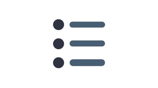 Menu list icon in dark blue and black color