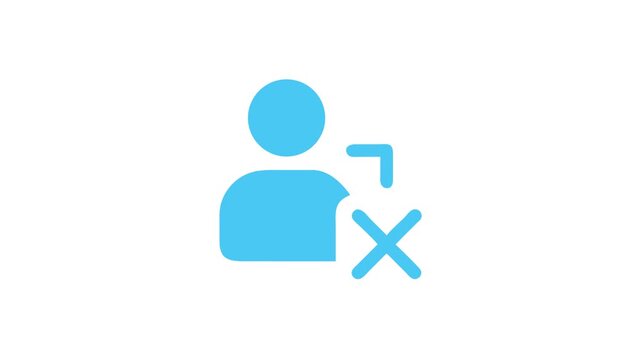 Remove user icon with delete symbol on White Background