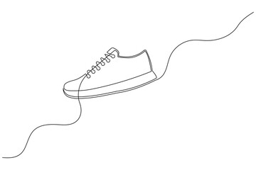 Obraz premium Shoe design minimalist single line continuous art