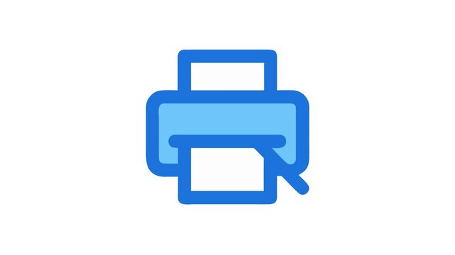 Printer icon with paper output in blue tones