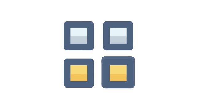 Four squares icons with rounded corners on White Background