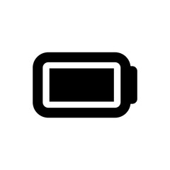 A battery icon representing energy level, charged state, and power usage. Suitable for interface design, power management, device monitoring, and digital usability elements.