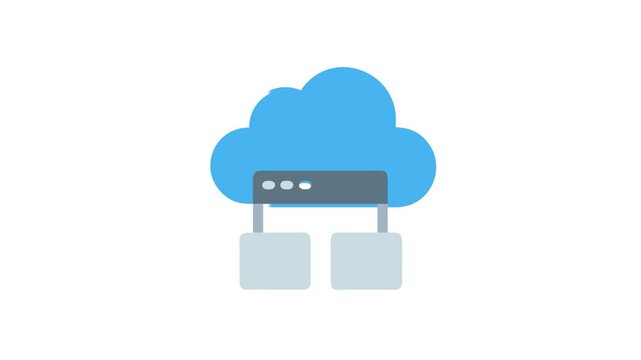 Cloud technology server architecture flat Animation design illustration