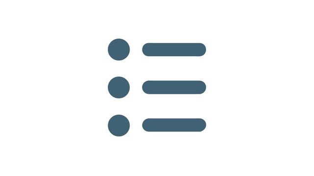 Blue Menu Icon Flat Design Animation Illustration Concept