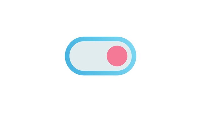 Toggle button switch illustration in light blue and pink