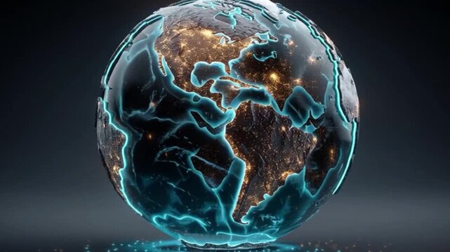 Rotating Earth spinning around its axis space science concept