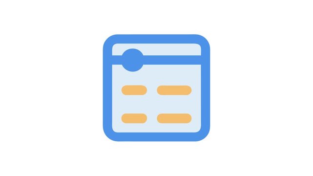 Web page template icon with rounded elements and borders