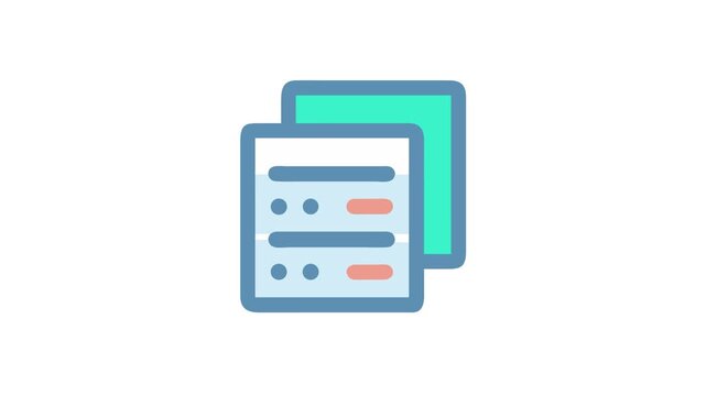 Vector stack of documents icon with abstract data elements