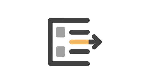 Data transfer diagram with arrow on a White Background