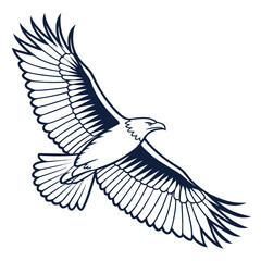 Majestic eagle soaring with wings spread wide