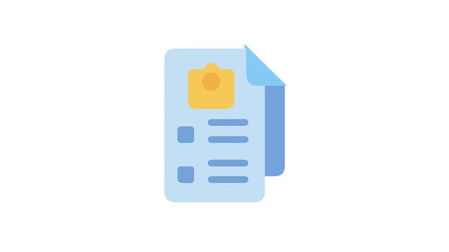 Simple flat illustration of document with clip board