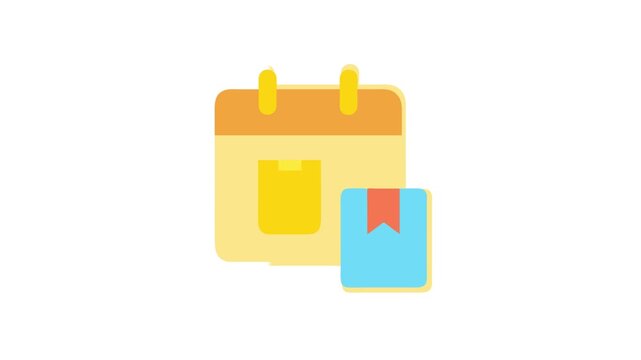 Stylized Calendar Icon with Wrapped Package Illustration