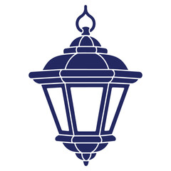 Elegant vintage lamp post vector illustration isolated on white background shining a light through the darkness