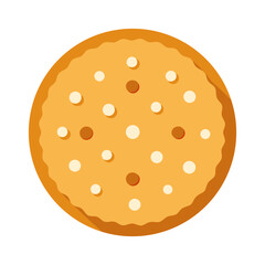 Vector illustration of biscuit round shape with dotted pattern